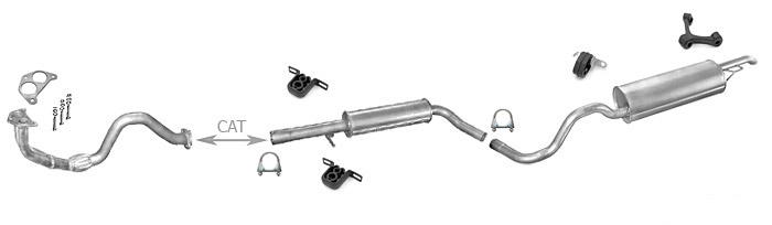 Auspuff SKODA OCTAVIA 1.6 75PS 1996-2004 +Rohr Auspuffanlage