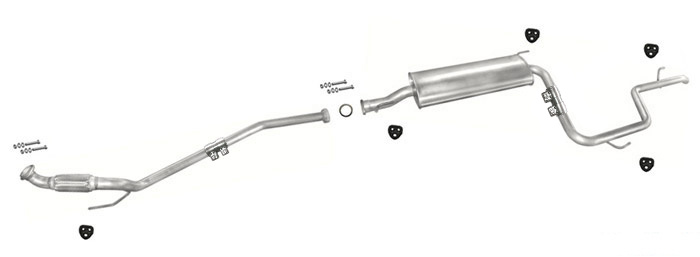 Auspuff MERCEDES VITO (638) 108 2.3 D ohne KAT 1996-2000 Auspuffanlage