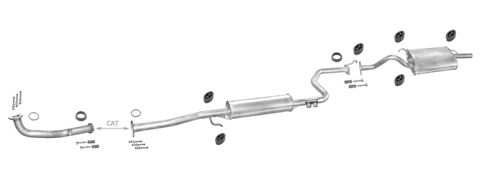 Auspuff HONDA CIVIC VI 1.4 Aerodeck Kombi 1998-2001 +Rohr Auspuffanlage