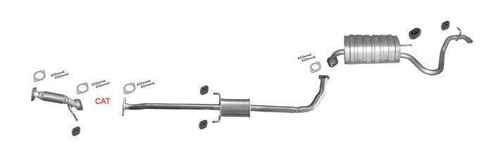 Auspuff für HYUNDAI I30 I 1.4 1.6 Schrägheck EURO 4 Flanschverbindung +Rohr