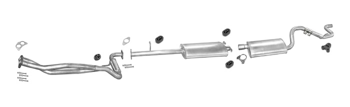 Auspuff + Rohr für FORD TRANSIT 2.4 2.5 Di SWB-kurze 1994-07.1996 Auspuffanlage