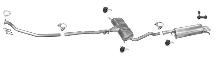 Auspuff SKODA SUPERB I 1.9 TDi 130PS +Rohr Auspuffanlage