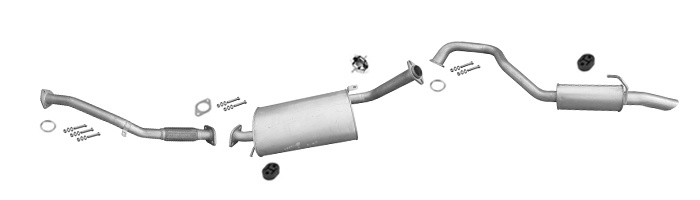 Auspuff für NISSAN PATROL (Y61) GR II3.0 TD TDiC DTi 3-Türen +Rohr Vorne