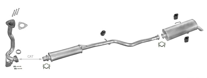 Auspuff PEUGEOT 106 1.5 D 58PS mit KAT 07.1994-11.1999 Auspuffanlage