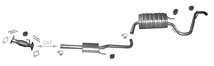 Auspuff für HYUNDAI i30 II 1.4 99PS Schrägheck / Coupe +Rohr Auspuffanlage