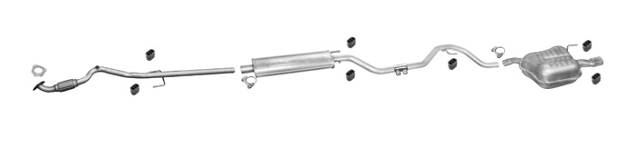 Auspuff für OPEL VECTRA C 1.8 103 KW Schrägheck +Rohr mit CHROM Auspuffanlage