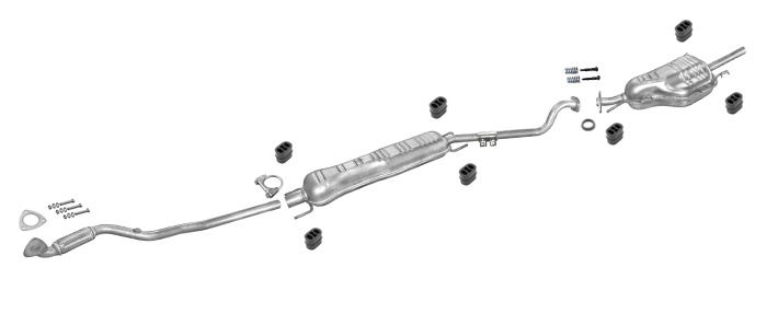 Auspuff OPEL ASTRA G 1.6 84/101PS Stufenheck 1998-2003 +Rohr Auspuffanlage