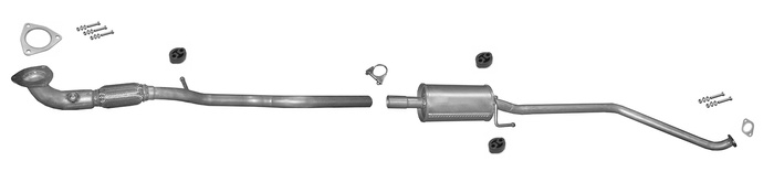 Auspuff für CHEVROLET SPARK 1.0 1.2 ab 2010 +Rohr