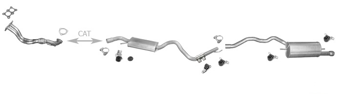 Auspuff VW T4 TRANSPORTER IV 2.5 SYNCRO LWB ab 1996 +Hosenrohr Auspuffanlage