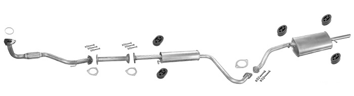 Auspuff DAEWOO LANOS 1.3/1.4 1.5 Stufenheck 2000-2003 +Rohr Auspuffanlage
