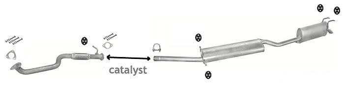 Auspuff FIAT MULTIPLA 1.9 JTD 105PS 1999-2001 +Rohr Auspuffanlage