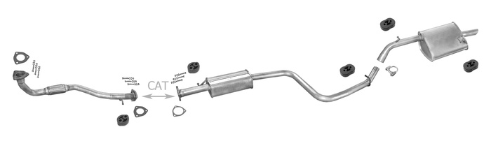 Auspuff für DAEWOO NUBIRA 2.0 1997-1999 +Rohr Vorne Auspuffanlage