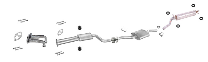 Auspuff für Mercedes 123 Coupe Sedan 230 CE 200 ab 1980 + Hosenrohr