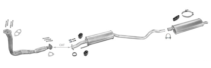 Auspuff OPEL ASTRA F 1.7 D 57PS CC Schrägheck 1991-1995 +Rohr Auspuffanlage