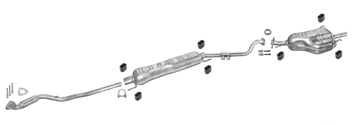 Auspuff OPEL ASTRA G 1.6 84/101PS CC Schrägheck 2000-09.2003 Auspuffanlage