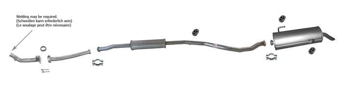 Auspuff +Rohr für PEUGEOT 206 CC 1.6 16V 11.2005-02.2007 Auspuffanlage