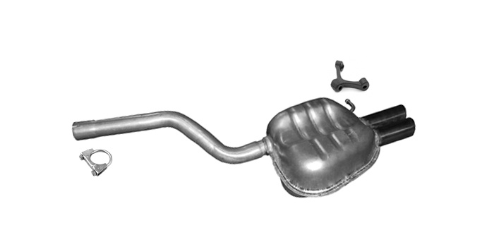 Endschalldämpfer für SKODA OCTAVIA II VW GOLF V JETTA A5 1.4 TSI 2.0 TDI +Chrom