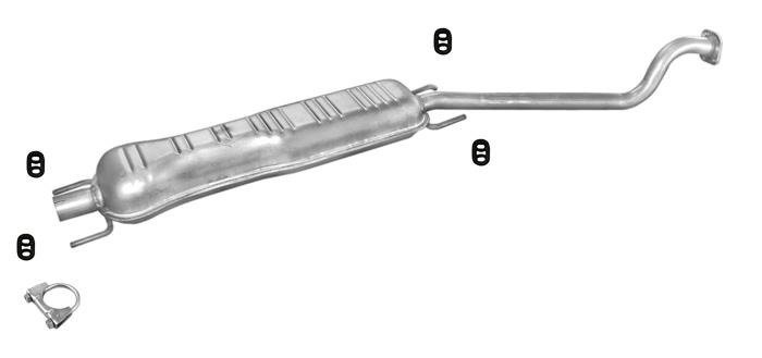 Mittelschalldämpfer OPEL ASTRA G 1.6 8V /1.6 16V 100PS 1.8 2.0 98-04 Auspuff
