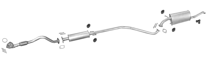 Auspuff für CHEVROLET KALOS AVEO 1.2 Stufenheck 2004-2011 +Rohr Auspuffanlage