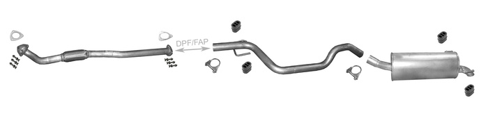 Auspuff für OPEL ZAFIRA B 1.9 CDTi für mit DPF +Rohr Vorne Auspuffanlage