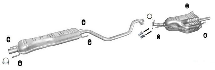 Auspuff OPEL ZAFIRA A 1.6 1.8 2.2 Auspuffanlage