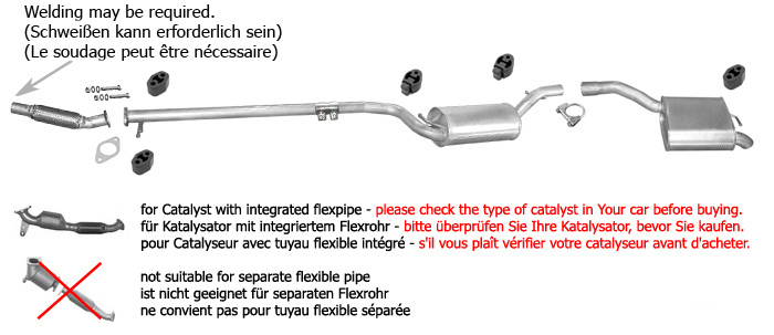 Auspuff FORD FOCUS MK1 1.8 TDDi TDCi Schrägheck +Reparaturrohr Auspuffanlage