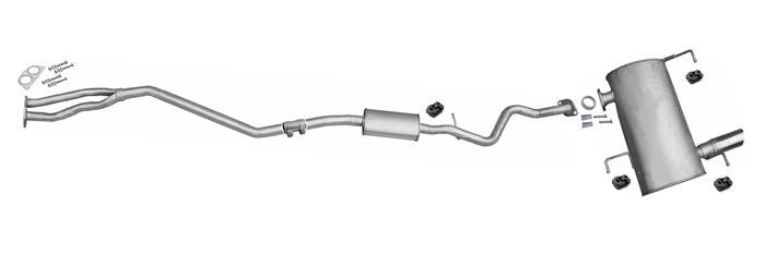 Auspuff für BMW 3 E90 E91 320 i 320 si 2.0 16V mit CHROM Auspuffanlage