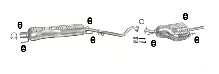 Auspuff OPEL ASTRA G 1.6 84/101PS Stufenheck 1998-2003 Auspuffanlage
