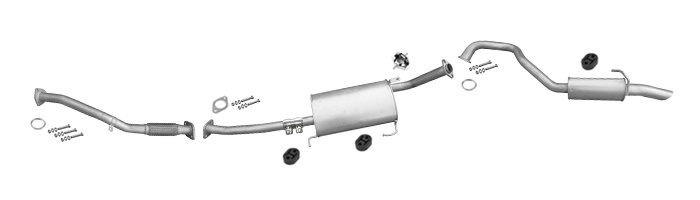 Auspuff für NISSAN PATROL (Y61) GR II 3.0 TD TDiC DTi 5-Türen +Rohr Vorne