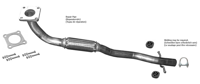 Krümmerrohr für Audi A2 1.4 Reperaturrohr Auspuff