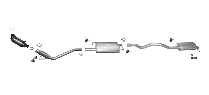 Auspuff für VW TRANSPORTER V / MULTIVAN T5 2.5TDi SWB EURO4 +DPF Auspuffanlage