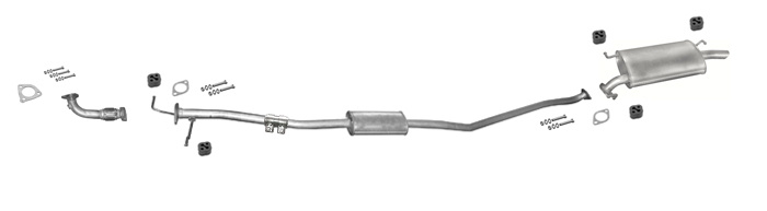 Auspuff für KIA CARENS I 1.8i + Rohr Auspuffanlage