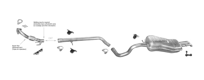 Auspuff VW BORA / VW GOLF 4 IV Variant 1.9 TDI +Rohr Auspuffanlage