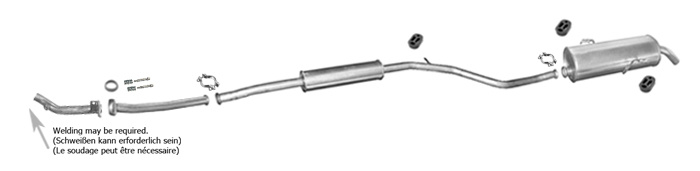 Auspuff für PEUGEOT 206 1.6 ab 2005 +Rohre Auspuffanlage