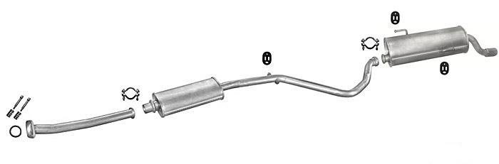 Auspuff PEUGEOT 206 CC 1.6 16V 2000-2005 +Rohr Auspuffanlage