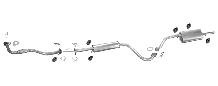 Auspuff DAEWOO LANOS 1.3/1.4 1.5 1.6 16V Stufenheck 97-00+Rohr Auspuffanlage