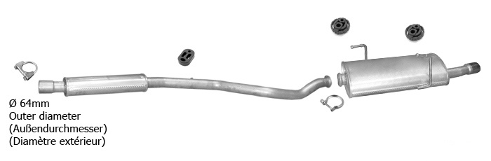 Auspuff PEUGEOT 206 CC 2.0 S16 Cabrio Coupe 2000-2005 Auspuffanlage