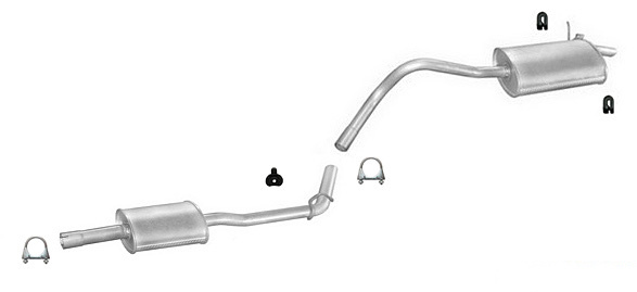 Auspuff RENAULT KANGOO I 1.2 Motorcode: D7F710 Auspuffanlage