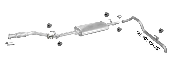 Auspuff MERCEDES SPRINTER 210 212 310 312 D LINKS ohne KAT Auspuffanlage