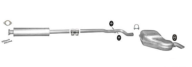 Auspuff VOLVO V70 II 2.3 2.4 T T5 2.4 D D5 2001-2005 Auspuffanlage