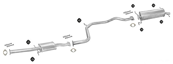 Auspuff MAZDA 626 III (GD) 1.8 2.0 Coupe Auspuffanlage
