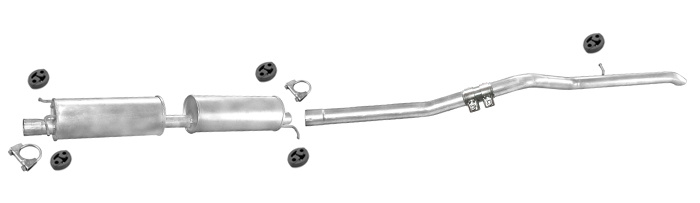 Auspuff FORD TRANSIT 2.0 DI TDCi 100/125PS LWB-3750mm 2000-06 Auspuffanlage