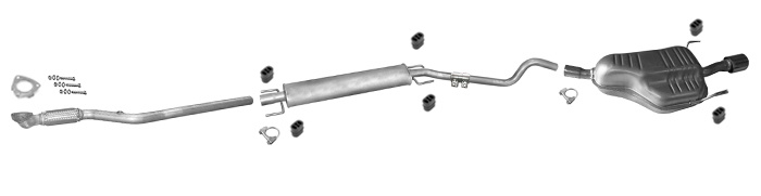 Auspuff für OPEL ASTRA H 1.8 125PS Schrägheck /GTC +Rohr mit CHROM Auspuffanlage