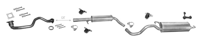 Auspuff für SEAT LEON 1.4 16V 75PS 1999-2002 +Rohr Auspuffanlage