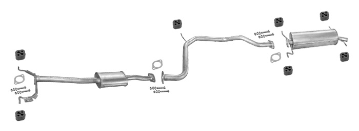 Auspuff MAZDA 626 III (GD) 2.0 8V 90PS Coupe 1990-1991 Auspuffanlage