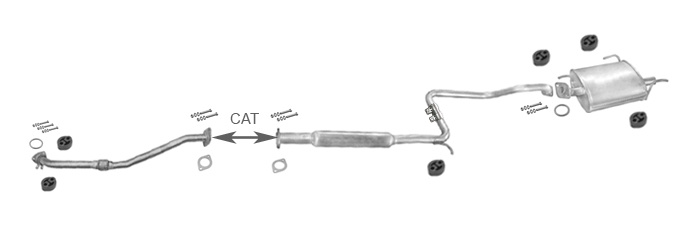 Auspuff für NISSAN ALMERA I 1.4 1.6 Schrägheck +Rohr Vorne Auspuffanlage