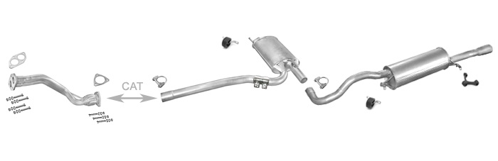 Auspuff AUDI A4 (B5) 1.8 125PS Stufenheck / Kombi Avant +Rohr Auspuffanlage