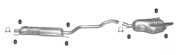 Auspuff OPEL ZAFIRA A 1.6 1.8 10.2003-2005 Auspuffanlage