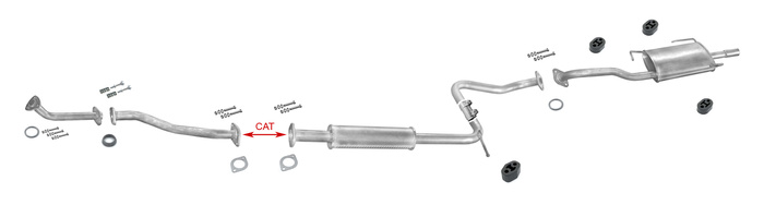Auspuff für NISSAN SUNNY III (N14) 1.4 1.6 Stufenheck Auspuffanlage