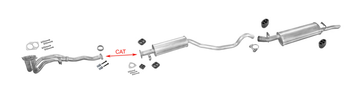 Auspuff für OPEL VECTRA A 1.8 8V 90PS Stufenheck +Rohr Auspuffanlage